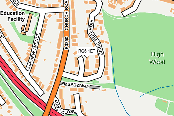 RG6 1ET map - OS OpenMap – Local (Ordnance Survey)