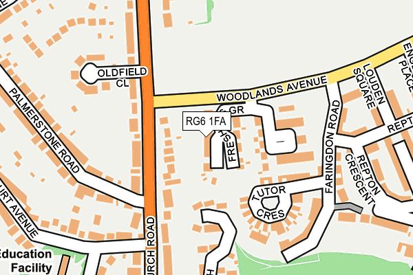 RG6 1FA map - OS OpenMap – Local (Ordnance Survey)