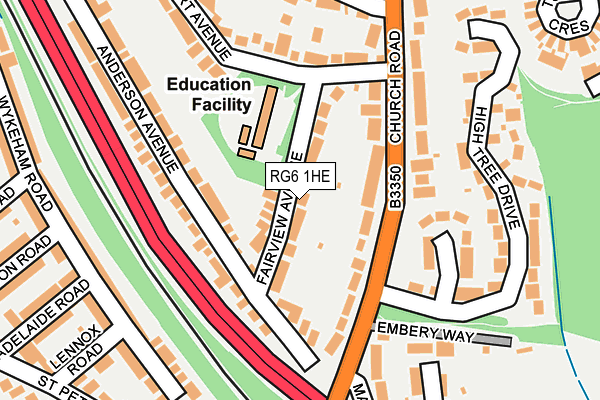 RG6 1HE map - OS OpenMap – Local (Ordnance Survey)