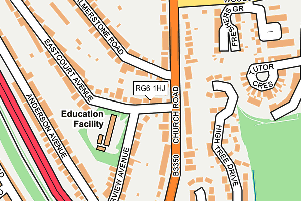 RG6 1HJ map - OS OpenMap – Local (Ordnance Survey)