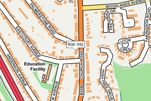 RG6 1HQ map - OS OpenMap – Local (Ordnance Survey)