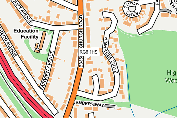 RG6 1HS map - OS OpenMap – Local (Ordnance Survey)