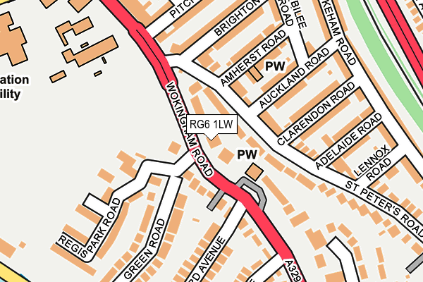 RG6 1LW map - OS OpenMap – Local (Ordnance Survey)