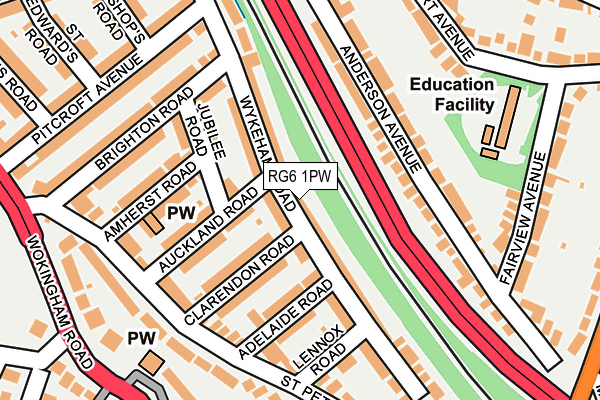 RG6 1PW map - OS OpenMap – Local (Ordnance Survey)