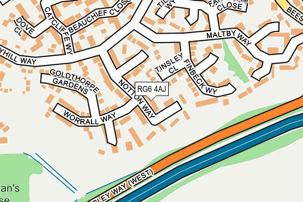 RG6 4AJ map - OS OpenMap – Local (Ordnance Survey)