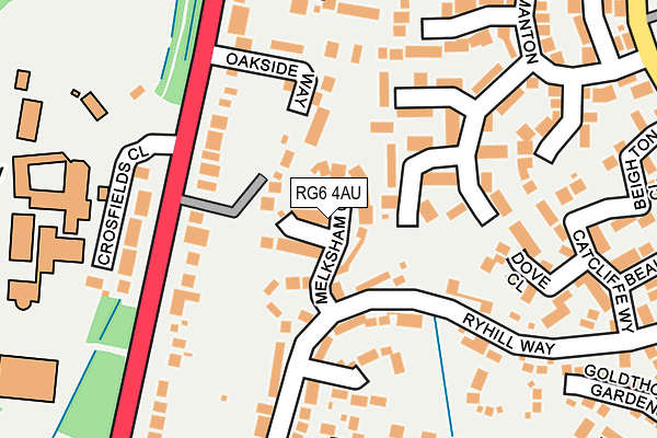 RG6 4AU map - OS OpenMap – Local (Ordnance Survey)