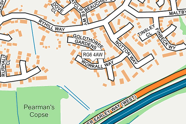 RG6 4AW map - OS OpenMap – Local (Ordnance Survey)