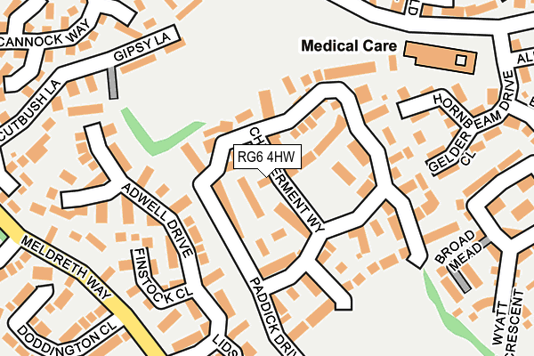 RG6 4HW map - OS OpenMap – Local (Ordnance Survey)