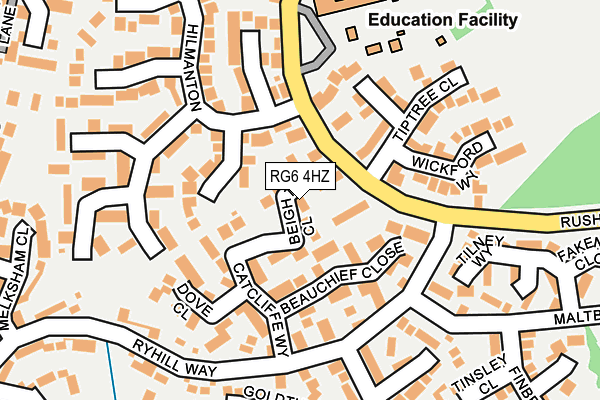 RG6 4HZ map - OS OpenMap – Local (Ordnance Survey)