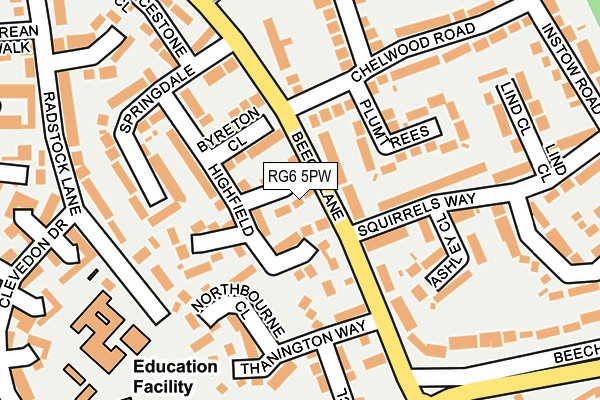 RG6 5PW map - OS OpenMap – Local (Ordnance Survey)