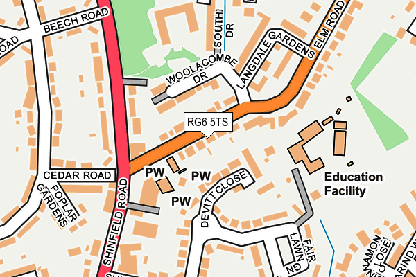 RG6 5TS map - OS OpenMap – Local (Ordnance Survey)