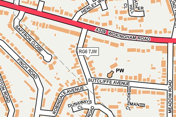 RG6 7JW map - OS OpenMap – Local (Ordnance Survey)