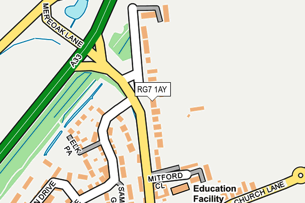 RG7 1AY map - OS OpenMap – Local (Ordnance Survey)