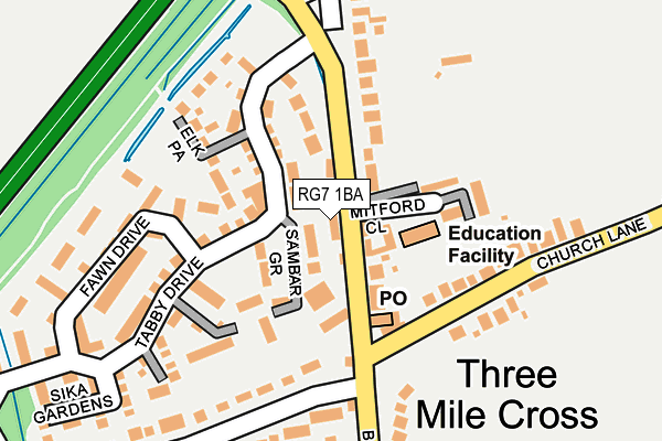 RG7 1BA map - OS OpenMap – Local (Ordnance Survey)