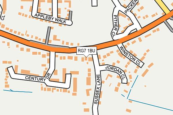 RG7 1BU map - OS OpenMap – Local (Ordnance Survey)