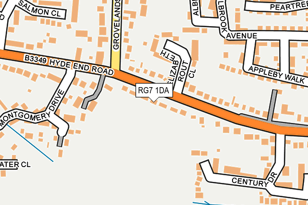 RG7 1DA map - OS OpenMap – Local (Ordnance Survey)