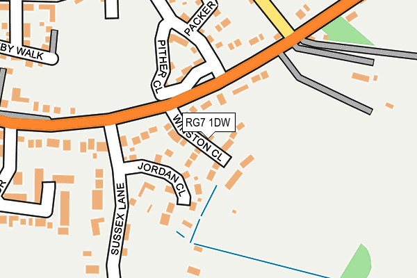 RG7 1DW map - OS OpenMap – Local (Ordnance Survey)