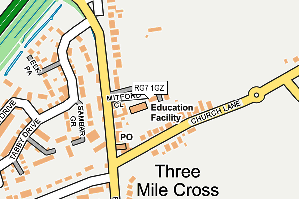 RG7 1GZ map - OS OpenMap – Local (Ordnance Survey)