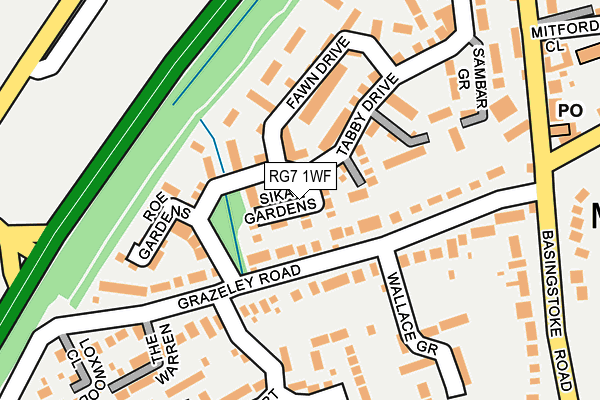 RG7 1WF map - OS OpenMap – Local (Ordnance Survey)