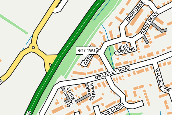 RG7 1WJ map - OS OpenMap – Local (Ordnance Survey)