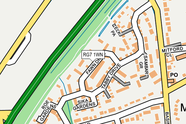 RG7 1WN map - OS OpenMap – Local (Ordnance Survey)