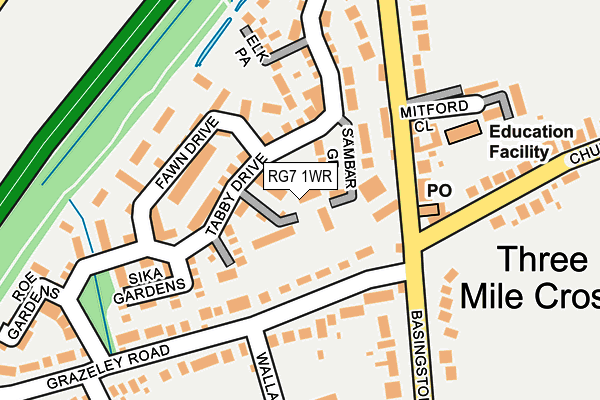 RG7 1WR map - OS OpenMap – Local (Ordnance Survey)