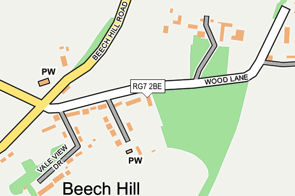 RG7 2BE map - OS OpenMap – Local (Ordnance Survey)