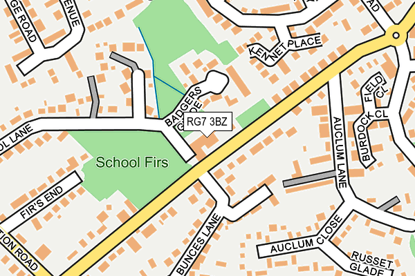 RG7 3BZ map - OS OpenMap – Local (Ordnance Survey)