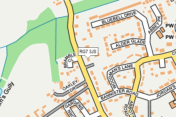 RG7 3JS map - OS OpenMap – Local (Ordnance Survey)