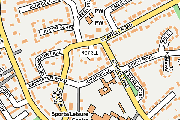 RG7 3LL map - OS OpenMap – Local (Ordnance Survey)