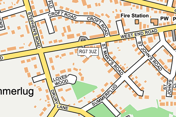 RG7 3UZ map - OS OpenMap – Local (Ordnance Survey)