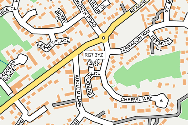 RG7 3YZ map - OS OpenMap – Local (Ordnance Survey)