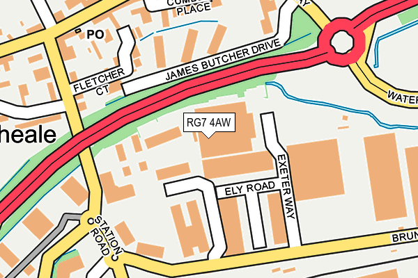 RG7 4AW map - OS OpenMap – Local (Ordnance Survey)