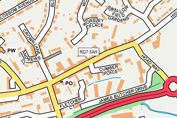RG7 5AH map - OS OpenMap – Local (Ordnance Survey)