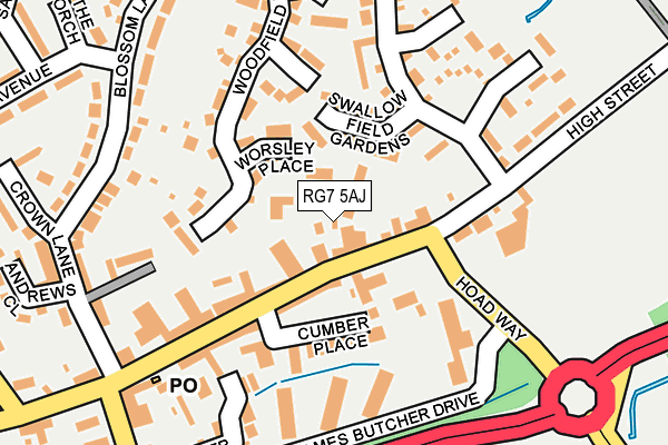 RG7 5AJ map - OS OpenMap – Local (Ordnance Survey)