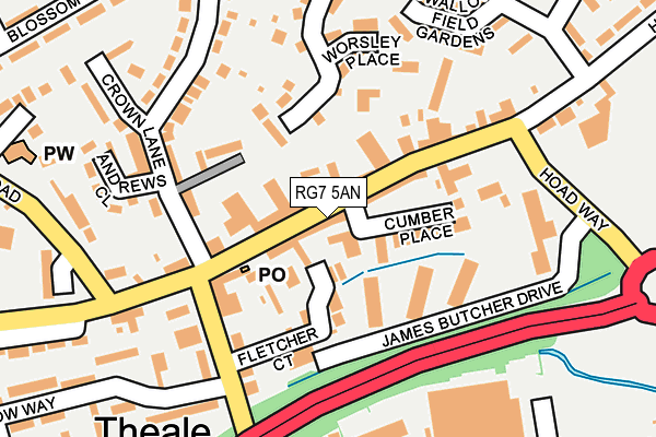 RG7 5AN map - OS OpenMap – Local (Ordnance Survey)