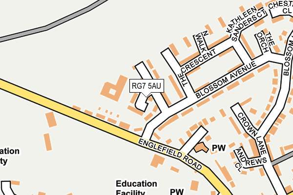 RG7 5AU map - OS OpenMap – Local (Ordnance Survey)