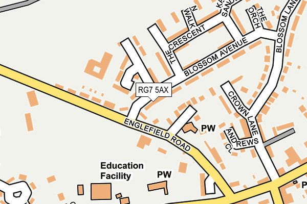 RG7 5AX map - OS OpenMap – Local (Ordnance Survey)