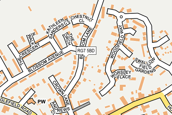 RG7 5BD map - OS OpenMap – Local (Ordnance Survey)