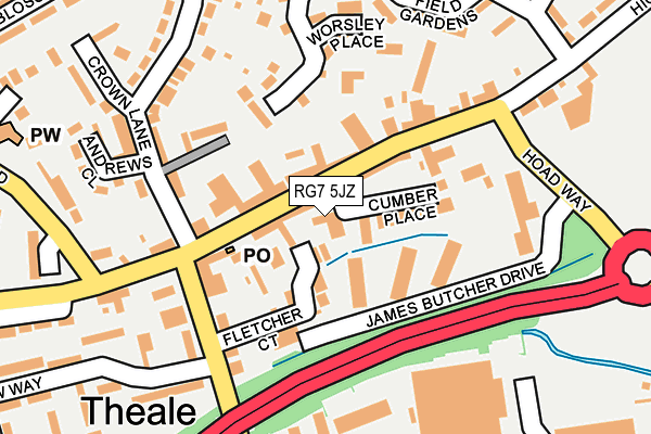 RG7 5JZ map - OS OpenMap – Local (Ordnance Survey)