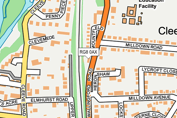 RG8 0AX map - OS OpenMap – Local (Ordnance Survey)