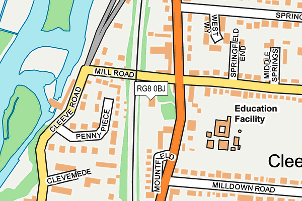 RG8 0BJ map - OS OpenMap – Local (Ordnance Survey)