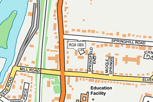 RG8 0BX map - OS OpenMap – Local (Ordnance Survey)