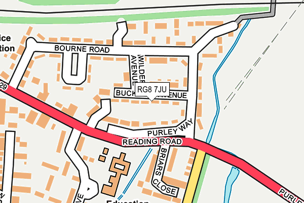 RG8 7JU map - OS OpenMap – Local (Ordnance Survey)