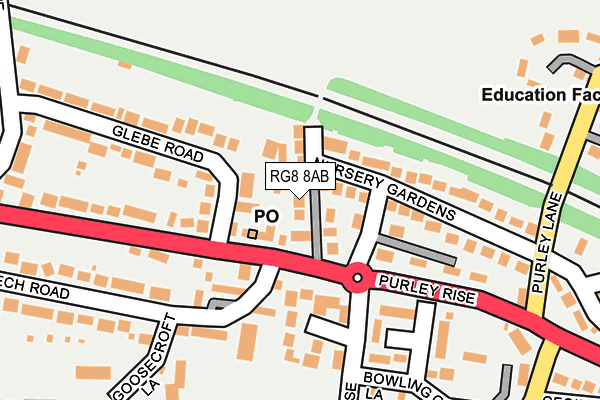 RG8 8AB map - OS OpenMap – Local (Ordnance Survey)