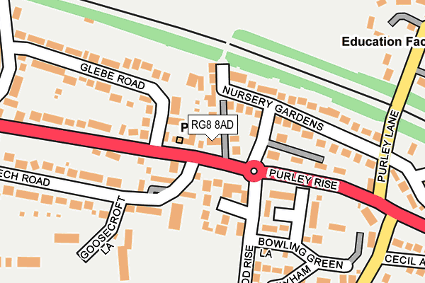 RG8 8AD map - OS OpenMap – Local (Ordnance Survey)