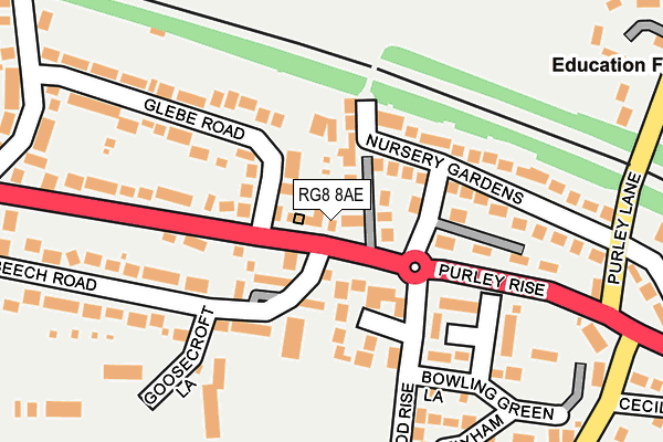 RG8 8AE map - OS OpenMap – Local (Ordnance Survey)