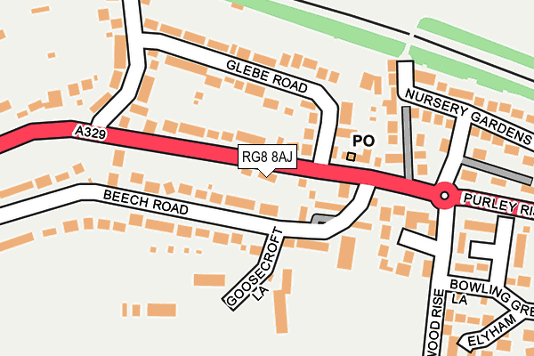 RG8 8AJ map - OS OpenMap – Local (Ordnance Survey)