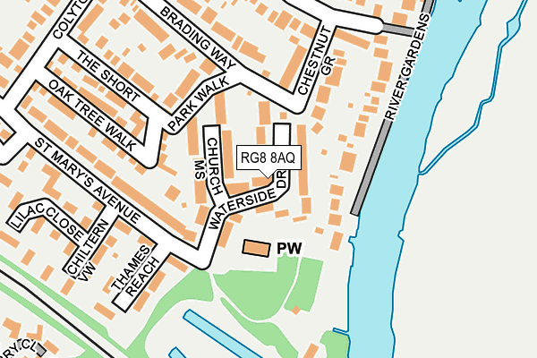 RG8 8AQ map - OS OpenMap – Local (Ordnance Survey)