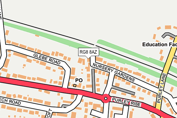 RG8 8AZ map - OS OpenMap – Local (Ordnance Survey)